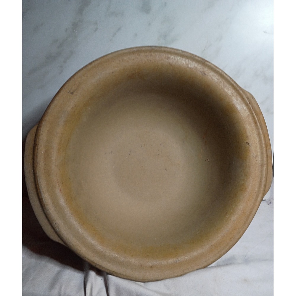 The Pampered Chef Stoneware Deep Dish Baker Round 9 Inch Tan Made in USA